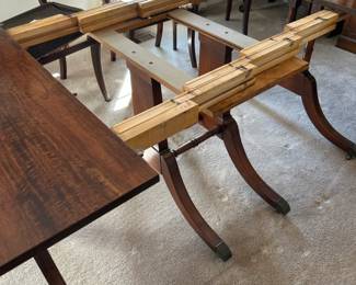 Duncan Phyfe Style Mahogany Dining Table with Chairs third image