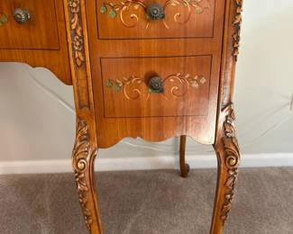 Antique French Provincial Style Kidney Desk and Chair with Marquetry second image