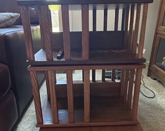 Oak Arts and Crafts Style Revolving Bookcase