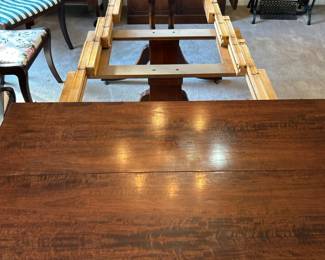 Duncan Phyfe Style Mahogany Dining Table with Chairs second image