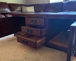 Mission Style Oak Coffee Table with Storage second image