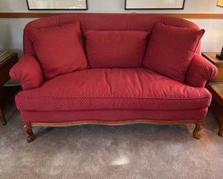Plunkett Furniture Red Dotted Loveseat