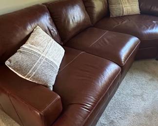 Walter E. Smithe Leather Sectional Sofa second image