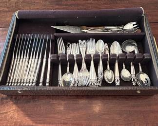 Gorham Sterling Silver Strasbourg Pattern Flatware Set in Case