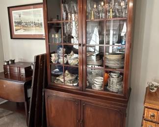 Vintage Mahogany Breakfront China Cabinet