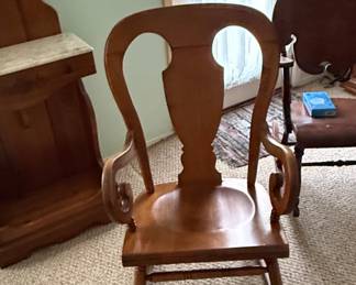 Vintage Tell City Maple Balloon Back Rocking Chair