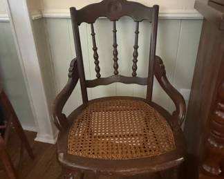 Antique Victorian Eastlake Style Cane Seat Chair