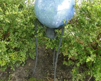 Gazing ball and stand.  And what exactly is a gazing ball?  Do you gaze at it until you go blind?