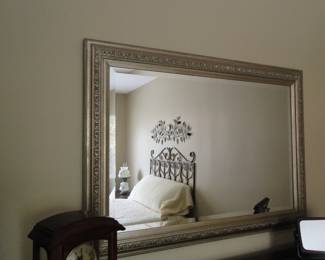 Large silver patinaed mirror 