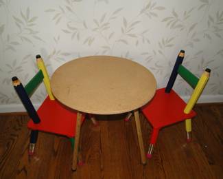 How cute is this one!  Childs table and chairs