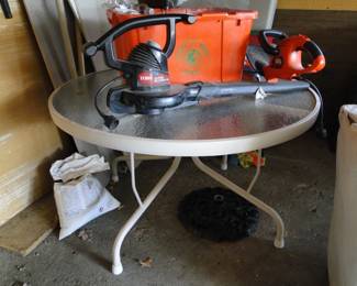 Blower, trimmer, and patio table too