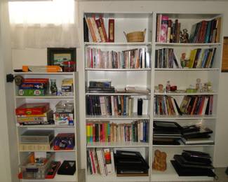 Books and games, and guess what?  More bookcases