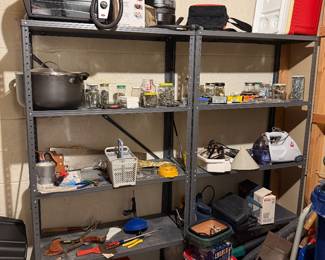 2 metal shelves 