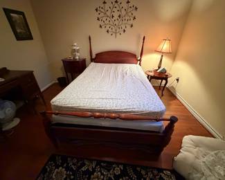 Full-size wooden bed frame