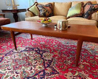 Stunning Johannes Anderson Danish coffee table with side drawers