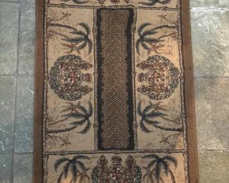 74 VintageMultiColorHandWovenAccentRug