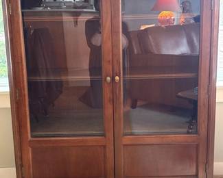 114 AntiqueFrenchEmpireMahoganyDisplayArmoire