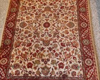138 EXQUISITEHANDKNOTTEDORIENTALRUG46x67IndianAgraStyle