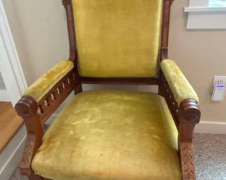 107 AntiqueVictorianEastlakeWalnutParlorChair