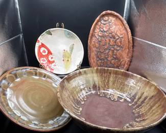76 4pcArtisanPotterySetBowlsOvalDishPlates