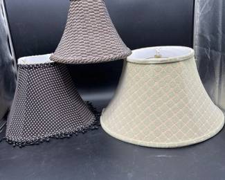 77 Setof3AssortedFabricTexturedLampShades