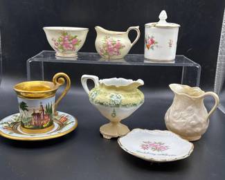 38 7pcVintageCapodimonteBelleekSutherlandChinaSet