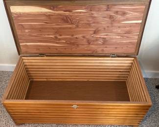 65 HandmadeMixedWoodChestwithCedarLinedLid