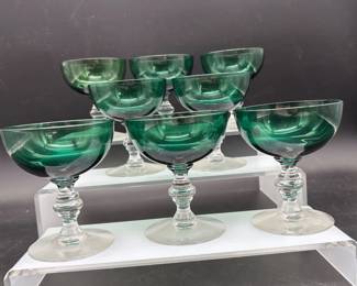 120 8pcTiffinFranciscanKillarneyGreenEmeraldSherbetChampagneCoup