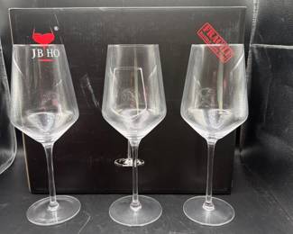 130 STUNNINGJBHOHandBlownItalianStyleWineGlasses7pcCollection