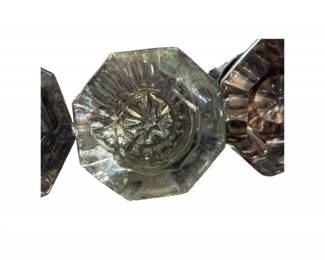 145 VINTAGECUTCRYSTALSTYLEDOORKNOBSET6pcBrilliantLot