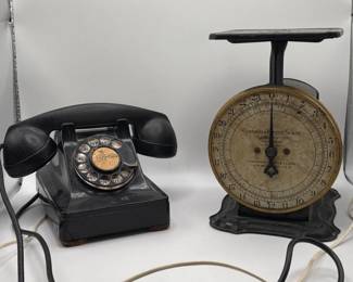 6 VintageRotaryPhoneColumbiaFamilyScaleIndustrialDecor
