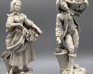 19 Vintage1963CapodimontePorcelainPairSignedPaviaMortimer