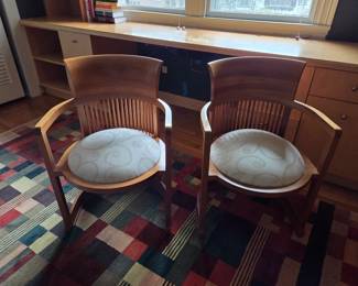 Pair of Frank Lloyd Wright Cassina  barrel chairs