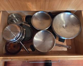 Various pots and pans