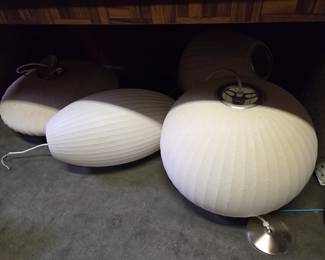 Four George Nelson Bubble lamp chandeliers