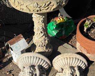 bird baths and cement