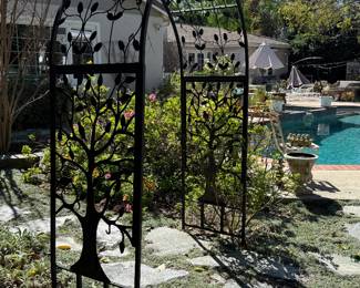 black rod iron trellis