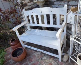 garden bench white