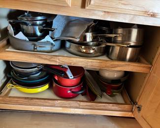Washing pans, kitchen items