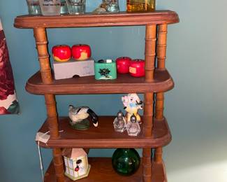 Small Thread Spool Shelf, Salt & Pepper, Shot Glass