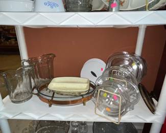 Pitchers, Serving platter, Pyrex Lids