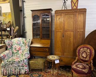 Antique secertary and wardrobe