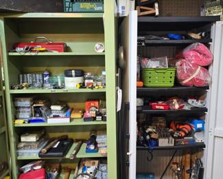 Storage cabinets in the basement workshop.