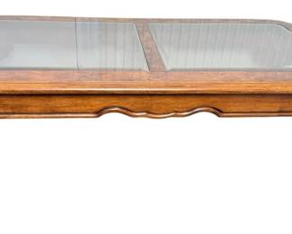 Split Glass Top Wooden Coffee Table