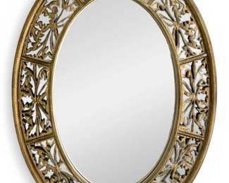 Allen  Roth Antique Style Pewter Oval Mirror