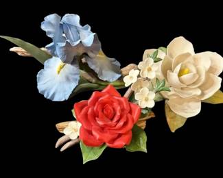 Three Fine Porcelain Flowers