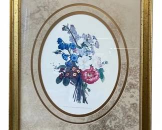 Framed Bouquet of Camellia and Auricula Print by JeanLouis Prevost