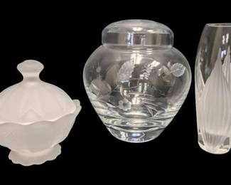 Lenox Crystal Ginger Jar, Vase  Lidded Compote