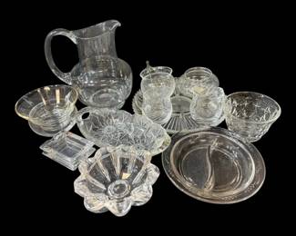 Assorted Glass Trays, Cups, Dishes, and More