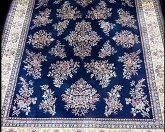 Large Blue Area Rug 10.5 x 8.2 ft